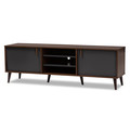 Baxton Studio Samuel Mid-Century Modern Brown and Dark Grey Finished TV Stand 148-8669